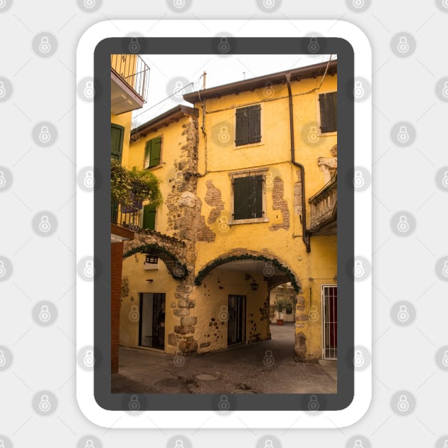 Street in Garda in North East Italy Sticker by jojobob